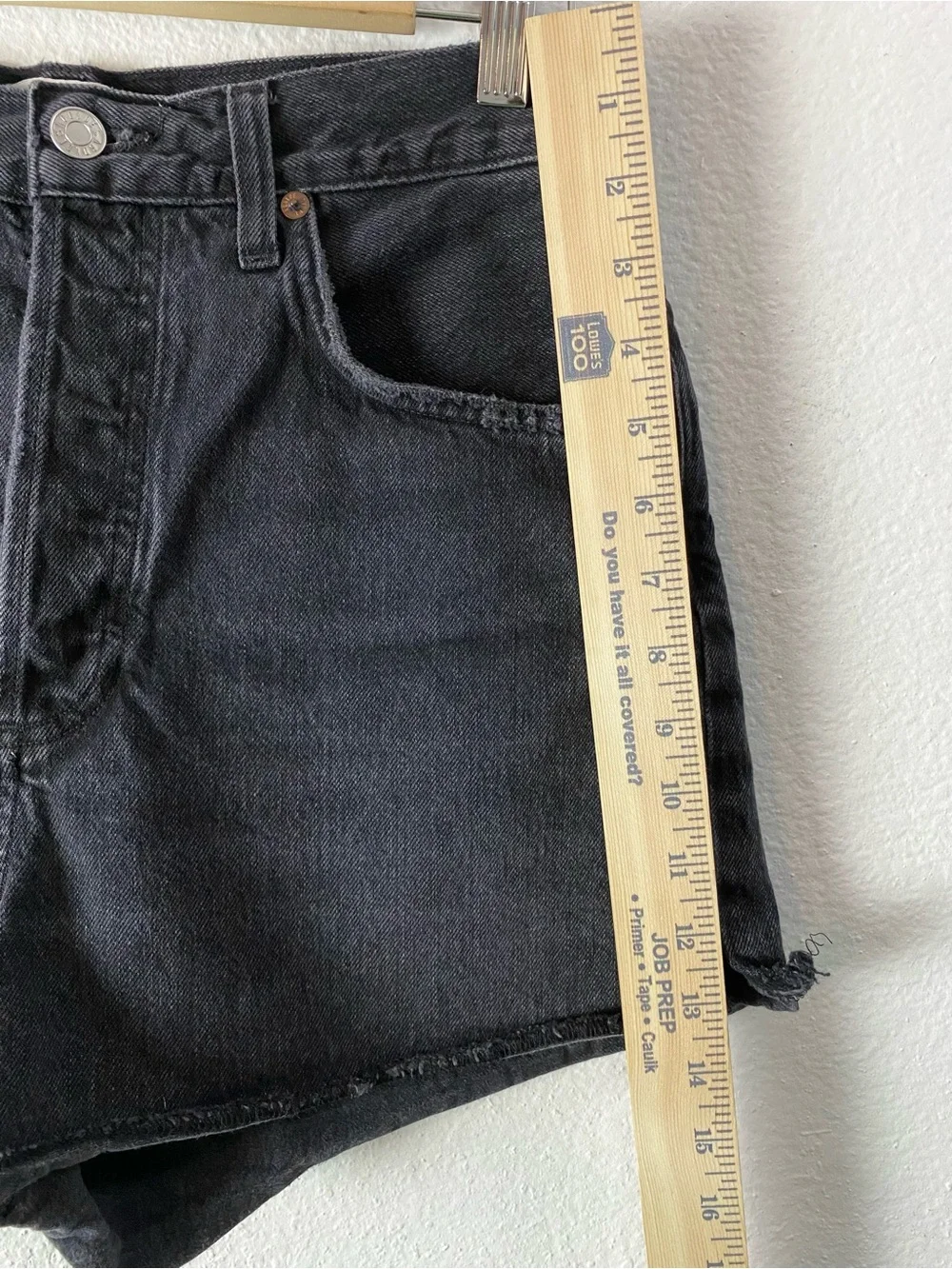 Agolde Dee High Rise Denim Jean Shorts Size 28 Black Slow Burn Organic Cotton